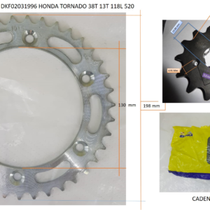 KIT DE TRACCION 38T 13T 520H 118L HONDA TORNADO