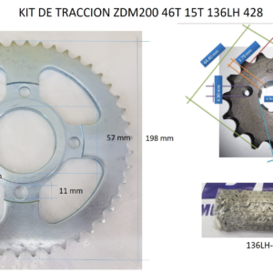 KIT DE TRACCION 46T 15T 428H 136L ZDM200