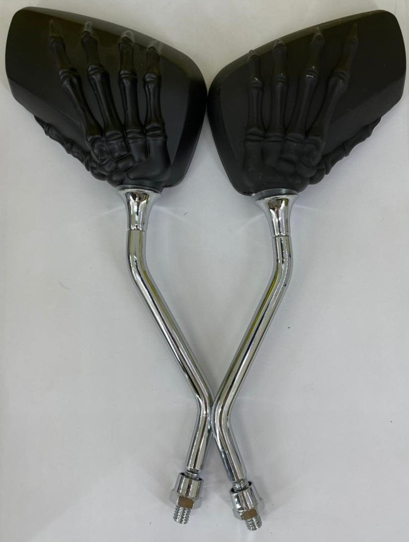 RETROVISOR U MANO DE CALAVERA NEGRO