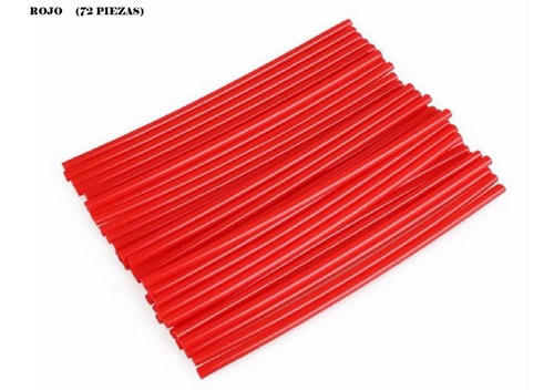 PAJILLAS RAYOS 24CM SET72 ROJO