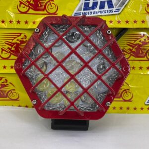 NEBLINERA HEXAGONAL ROJA 3x3 12-36V DE ALUMINIO