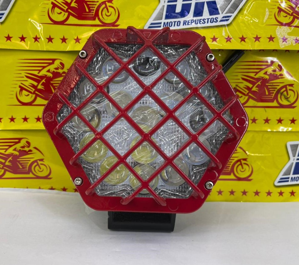 NEBLINERA HEXAGONAL ROJA 3x3 12-36V DE ALUMINIO