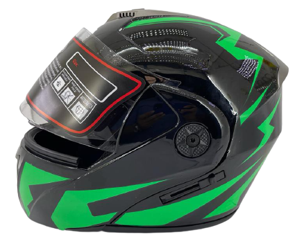 CASCO DESMONTABLE FLIP MOD115 VERDE NEGRO
