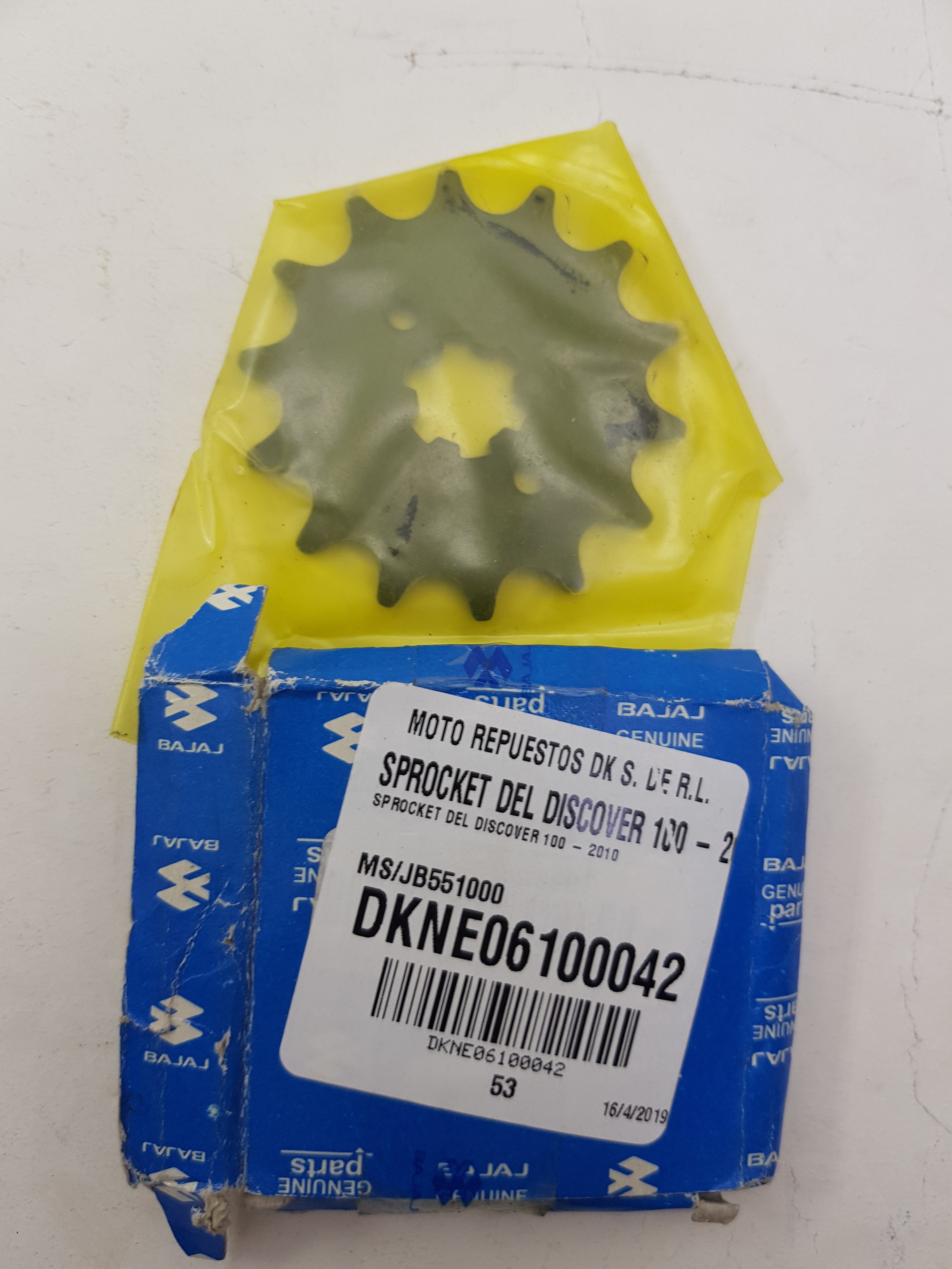 SPROCKET DEL PZA DISCOVER 100 - 2010