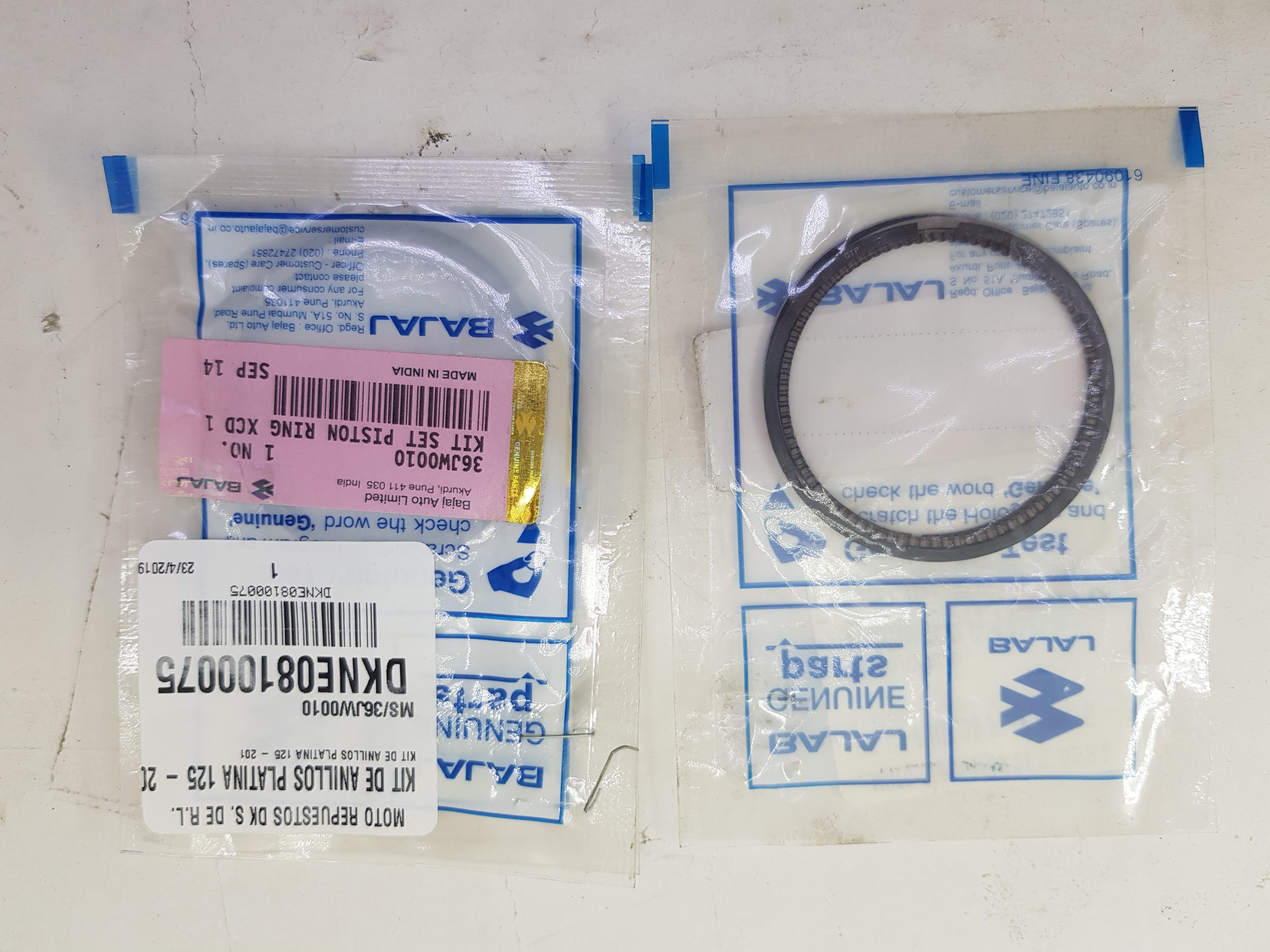 ANILLOS STD KIT PLATINA 125 - 2012