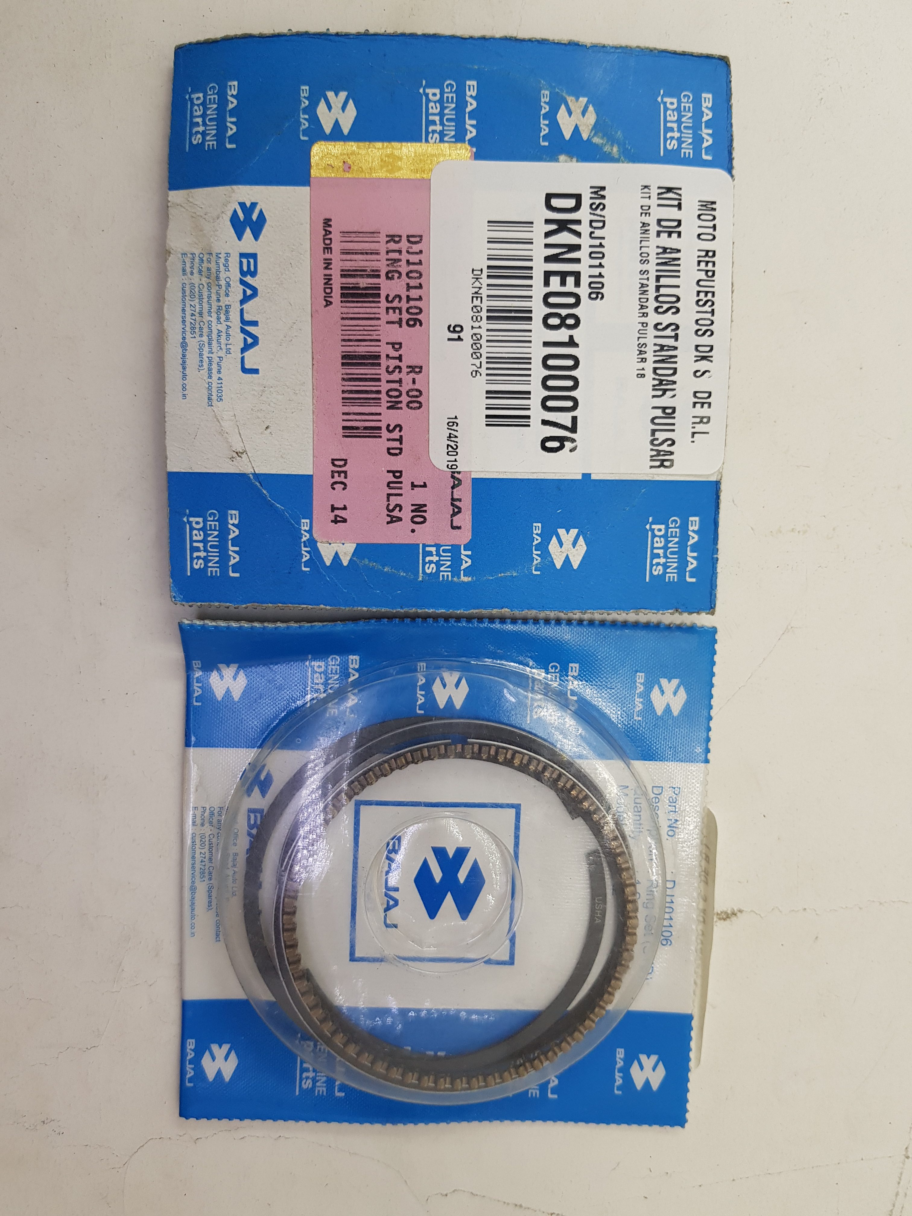 ANILLOS STD KIT PULSAR 180 UG4 2012