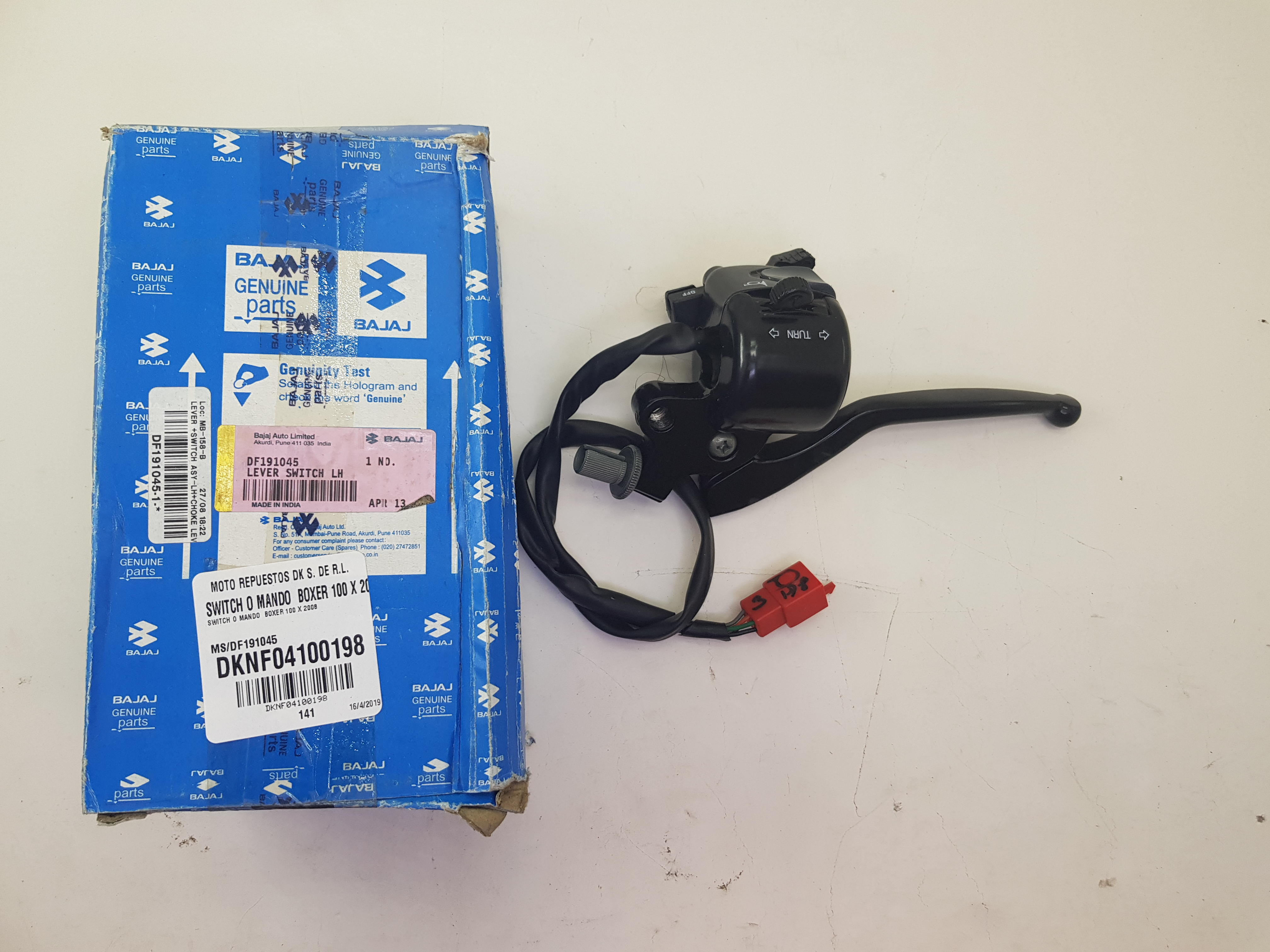SWITCH O MANDO PZA BOXER 100 X 2008 IZQ