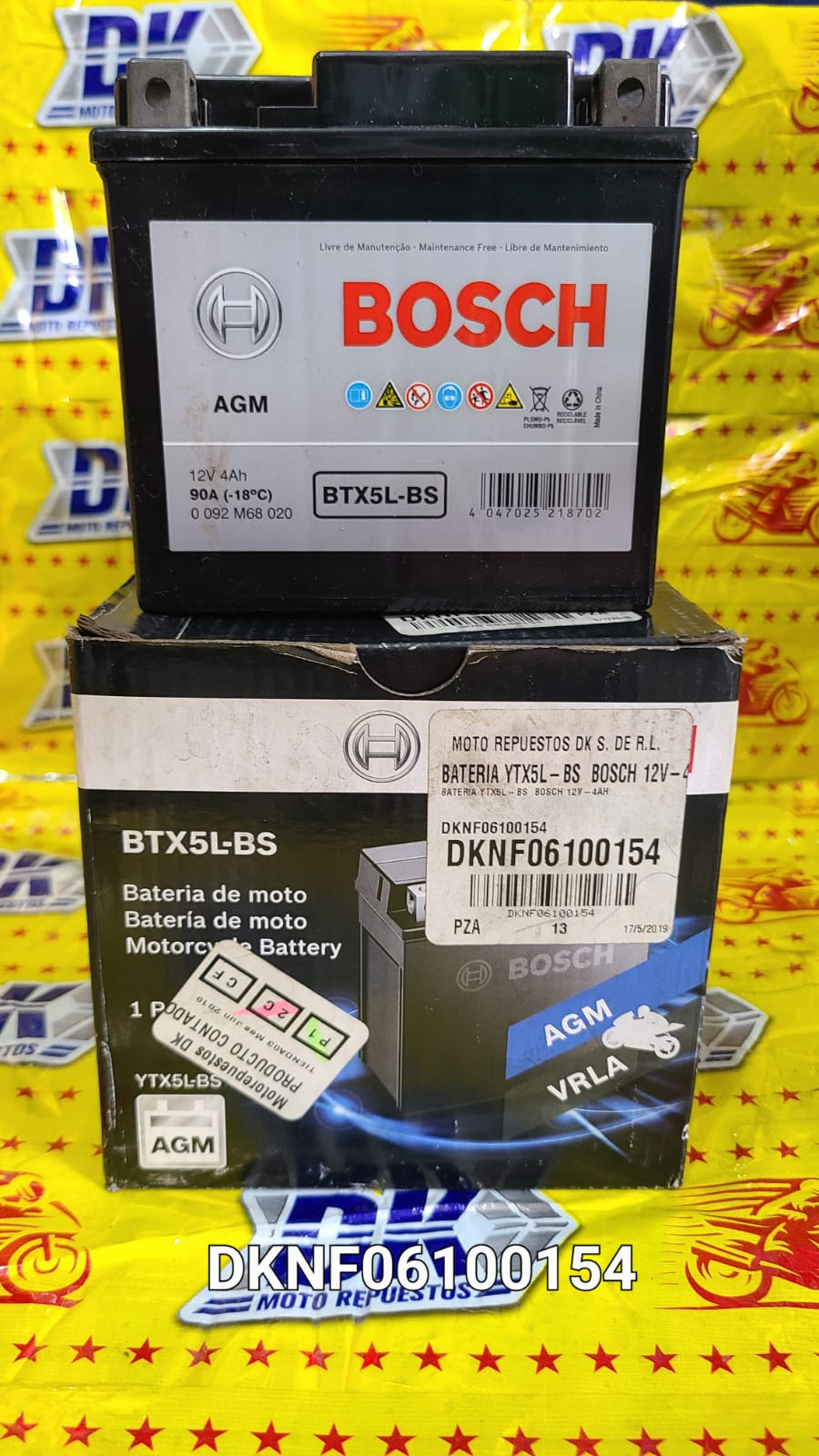 BATERIA YTX5L-BS BOSCH 12V-4AH