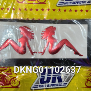 CALCOMANIA SET FIG. MUJER PEQ. METALIZADO ROJO