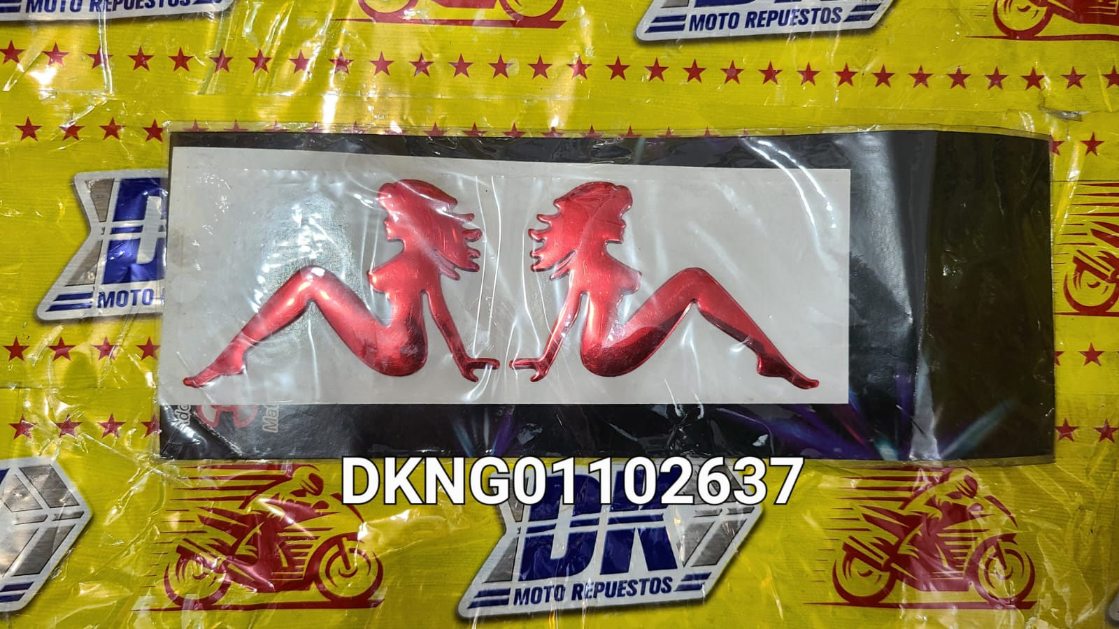 CALCOMANIA SET FIG. MUJER PEQ. METALIZADO ROJO