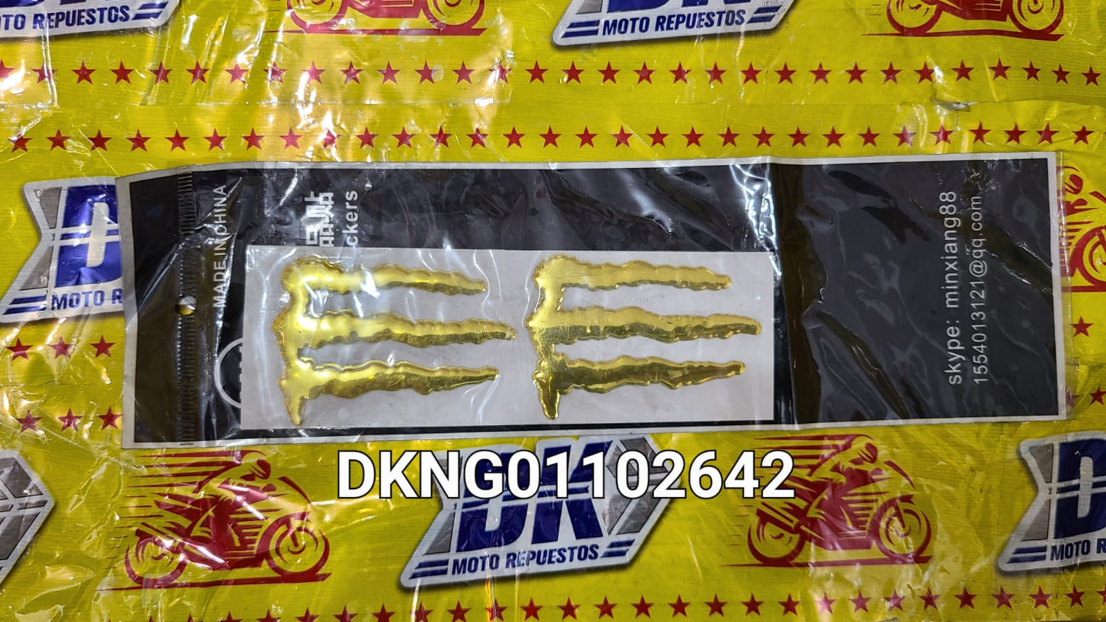 CALCOMANIA SET MONSTER PEQ. METALIZADO DORADO