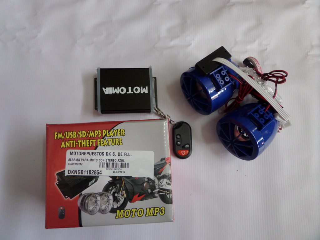 ALARMA CON STEREO AZUL