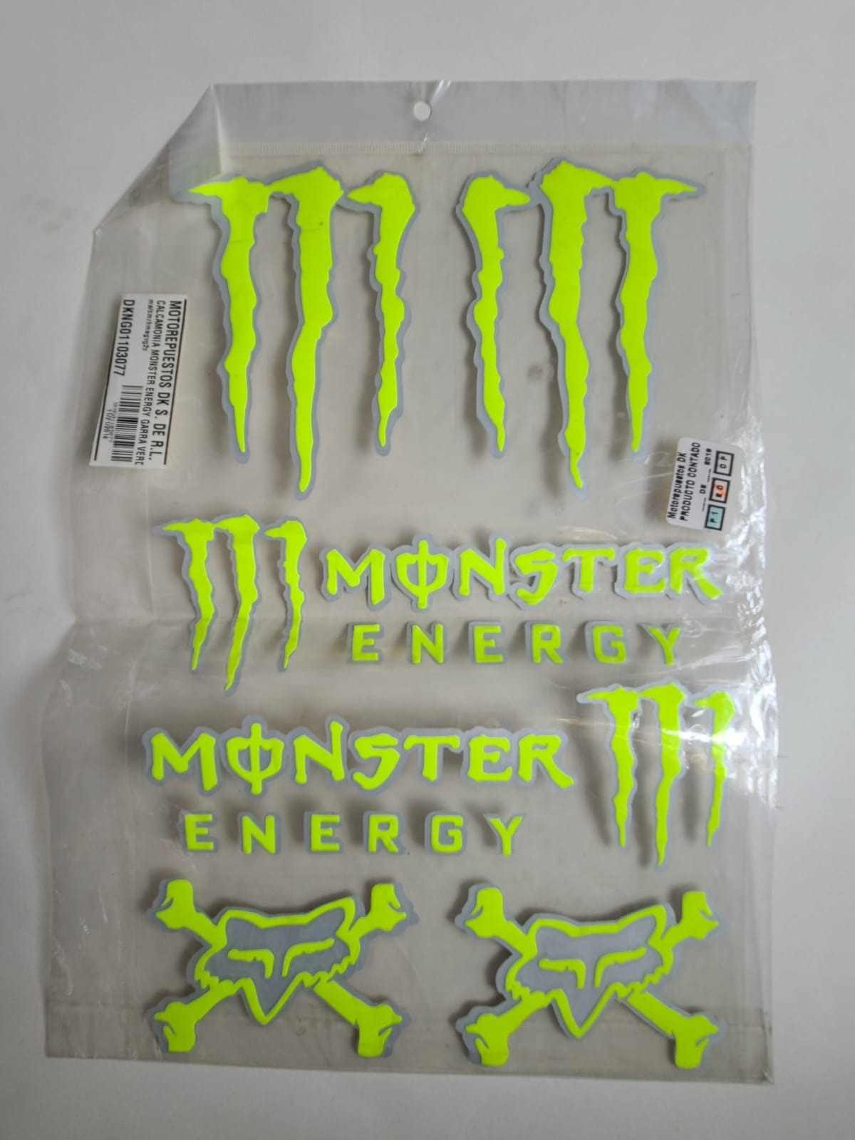 CALCOMONIA MONSTER ENERGY GARRA VERDE/GRIS