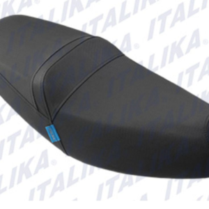 ASIENTO NEGRO ETIQUETA AZUL CIAN