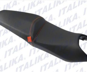 ASIENTO NEGRO COSTURA NARANJA