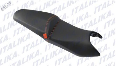 ASIENTO NEGRO COSTURA NARANJA