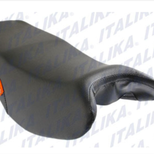 ASIENTO NEGRO ETIQUETA NARANJA