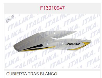 CUBIERTA TRASERA BLANCA