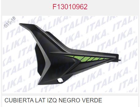 CUBIERTA LAT IZQ NEGRO VERDE