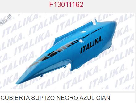 CUBIERTA SUP IZQ NEGRO AZUL CIAN