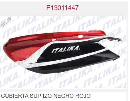 CUBIERTA SUP IZQ NEGRO ROJO