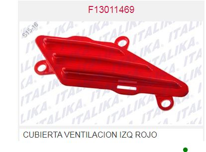 CUBIERTA VENTILACION IZQ ROJO