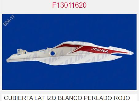 CUBIERTA LAT IZQ BLANCO PERLADO ROJO