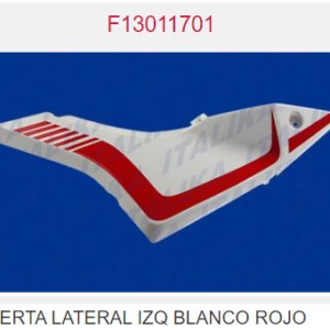 CUBIERTA LATERAL IZQ BLANCO ROJO