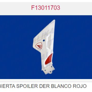 CUBIERTA SPOILER DER BLANCO ROJO