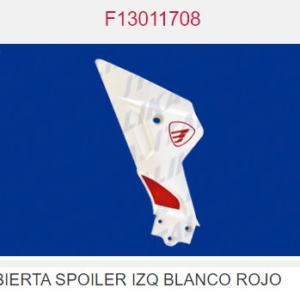 CUBIERTA SPOILER IZQ BLANCO ROJO