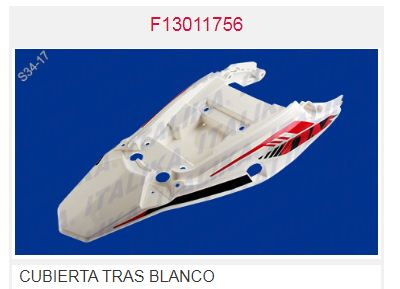 CUBIERTA TRASERA BLANCO