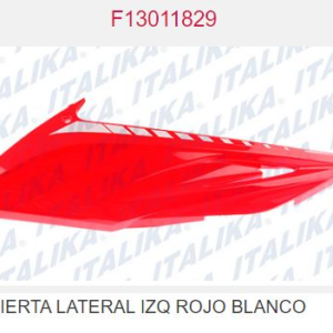 CUBIERTA LATERAL IZQ ROJO BLANCO