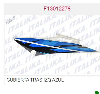 CUBIERTA TRASERA IZQ AZUL