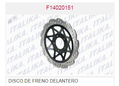 DISCO DE FRENO DELANTERO